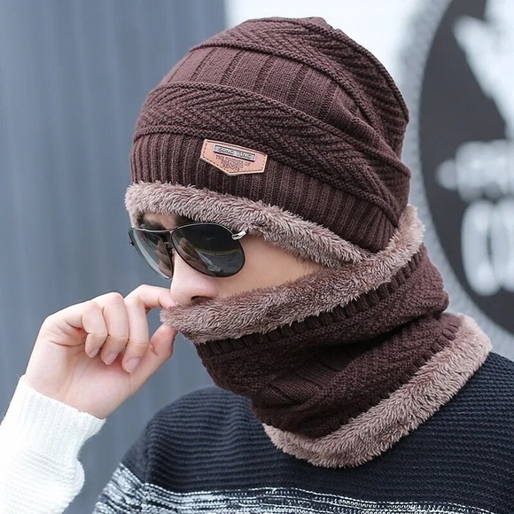 2 pieces winter hats and scarf for women and men color dark blue high quality - Picture 10 of 11